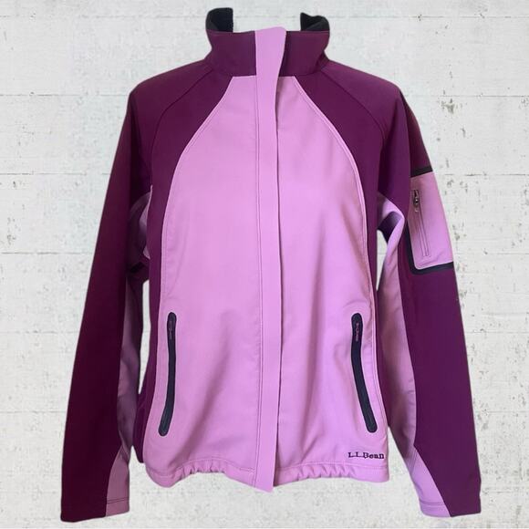L.L.Bean Women's Purple Soft Shell Fleece Windproof Vented Zip Jacket Size L - Picture 2 of 13